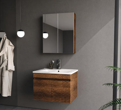 Defne 65 cm Baroque Bathroom Cabinet Set or Single Options- Ready to Install, Pre-Assembled, Wall Mounted