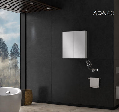 Ada 60cm White Bathroom Cabinet Set or Single Options -  Ready to Install, Pre-Assembled, Wall Mounted