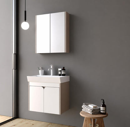Miya 50cm Dafne MDF/Matt White Bathroom Cabinet Set or Single Options-  Ready to Install, Pre-Assembled, Wall Mounted