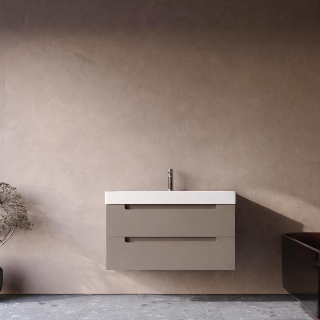 Maddox 100 cm Beige Bathroom Cabinet Set or Single Options - Ready to Install, Pre-Assembled, Wall Mounted