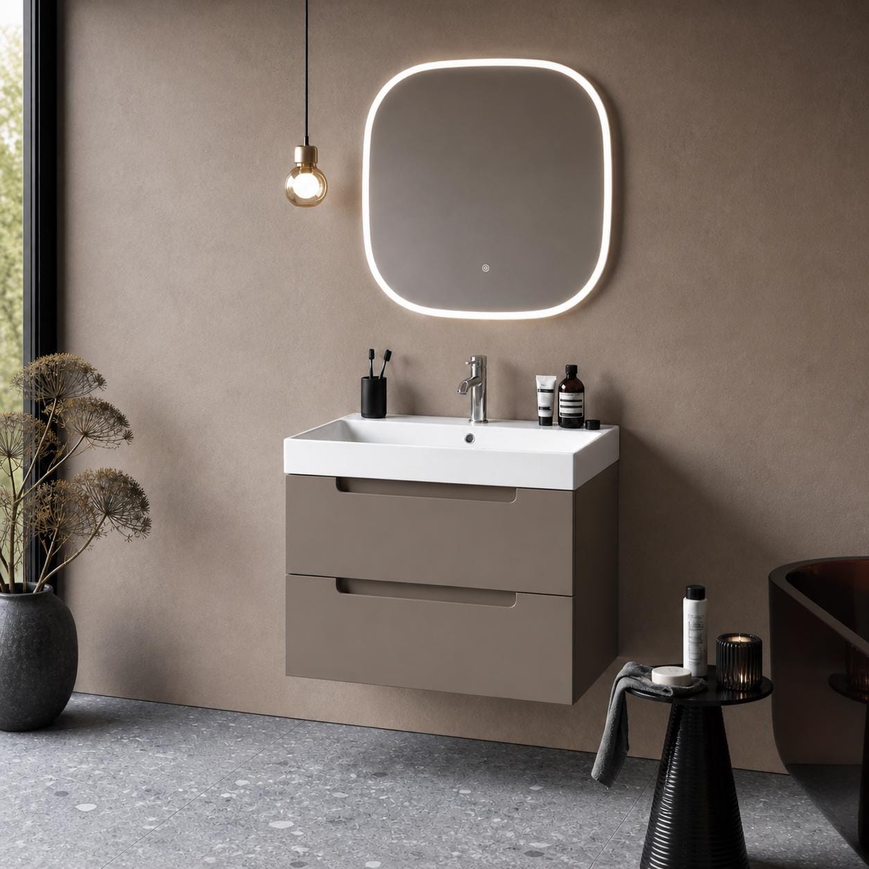 Maddox 100 cm Beige Bathroom Cabinet Set or Single Options - Ready to Install, Pre-Assembled, Wall Mounted