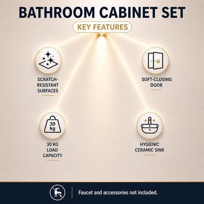 Neon 60 cm Baroque Bathroom Cabinet Set or Single Options - Ready to Install, Pre-Assembled, Wall Mounted