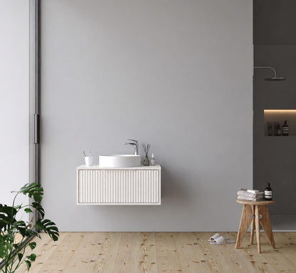 Hole 85 cm White Bathroom Cabinet Set or Single Options- Ready to Install, Pre-Assembled, Wall Mounted