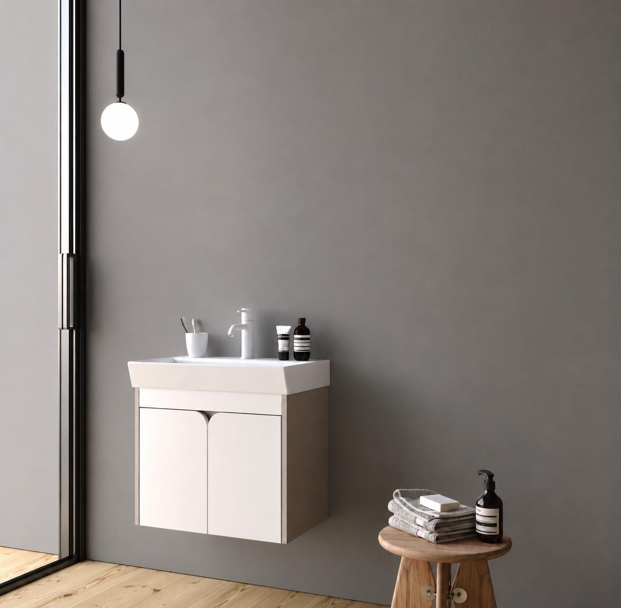 Miya 50cm Dafne MDF/Matt White Bathroom Cabinet Set or Single Options-  Ready to Install, Pre-Assembled, Wall Mounted